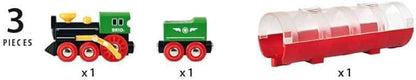 BRIO World 33892 - Classic Steam Train & Tunnel - 3 Piece Wooden Toy Train Set | Perfect for Kids Age 3 and Up | FSC-Certified Wood | Compatible with BRIO Sets