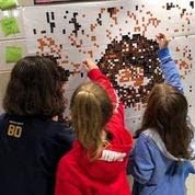 Huge Mosaic Puzzle Poster Kits | Group Project | No Mess Paint by Sticker | Stay at Home Activity | Classroom | One Sticker at a Time! | Large Butterfly | Learning Fun | 40” X 36” Giant Poster