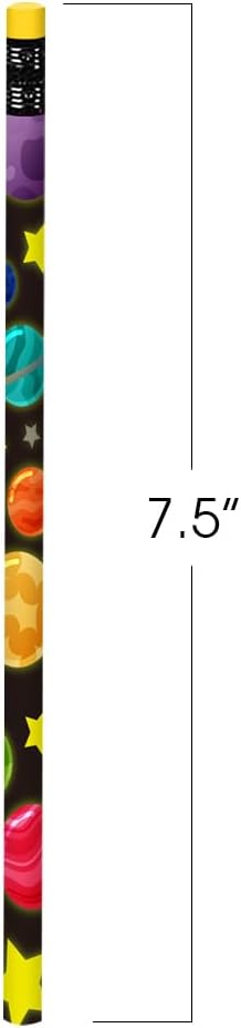 ArtCreativity Space Design Pencils, Set of 24, Cool Space-Themed Writing Pencils with Erasers, Birthday Party Favors, Party Goody Bag Fillers, Teacher Supplies for Classroom