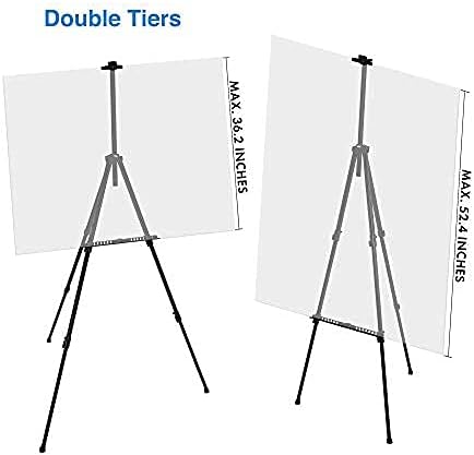 Artify 67 Inches Double Tier Easel Stand, Adjustable Height from 22-67”, 3 in 1, for Painting and Display with a Carrying Bag&3PACK