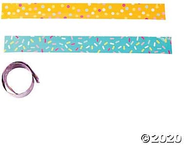 Fun Express Donut Party Sprinkle Slap Bracelets (Set of 12) Party Supplies and Favors Multicolored