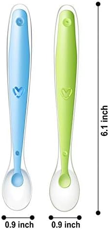 PandaEar Baby Silicone Soft Spoons| Training Feeding for Kids Toddlers Children and Infants| BPA Free 6 Pack| Baby Led Weaning Spoon| Gum-Friendly First Stage