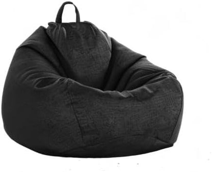 Stuffed Animal Storage Bean Bag Cover (No Filler) Extra Soft Beanbag Seat Chair Covers-Cotton Linen Memory Foam Beanbag Replacement Cover for Adults Children Without Filling