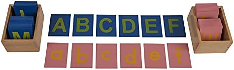 Toys for 3 Year Old Language Learning Materials for Children Lower and Capital Case Sandpaper Letters