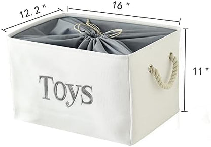 INough Toy Storage for Kids Toy Box Lightweight Collapsible Toy Storage Organizer Toys Bin with Handle, Storage Baskets for Kids, Boys, Girls, Nursery Room (Large, Toys)