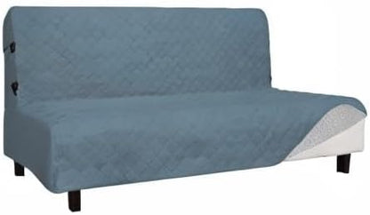 Easy-Going Sofa Slipcover Futon Cover Waterproof Couch Cover Furniture Protector Cover Pets Covers Whole Fabric No Stitching Non-Slip Fabric Pets Kids Children Dog Cat (Futon, Light Blue)