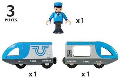 BRIO World - 33506 Travel Battery Train | 3-Piece, Battery-Operated Toy Train Set | Ideal for Kids Ages 3 and Up | Compatible with All BRIO Train Sets