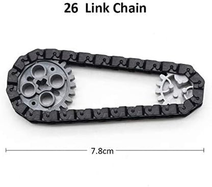 Building Blocks Parts Tank Track Wheels Treads Chain Links Motorcycle Car Accessories Toys for 6-12 Years Old Boys Girls Kids Gift (212 Pcs Tank Track)