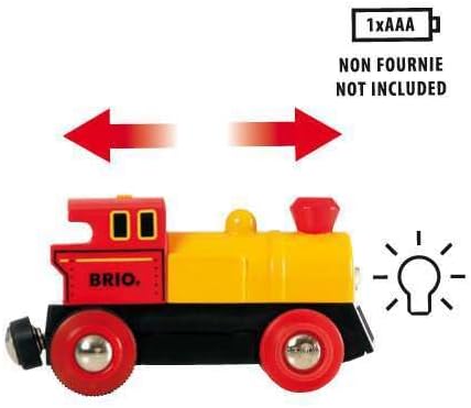 BRIO 33594 World Two-Way Battery-Operated Engine - Interactive Train Toy for Kids | Lights Up | Forward & Reverse Functions | Great Christmas or Birthday Gift | Suitable for Ages 3 and Up