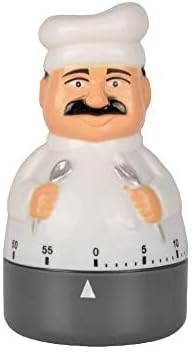 Jayron Kitchen Timer Cooking Timer 60 Minutes Countdown Timer Mechanical Timer Chef Shaped Alarm Clock,Suit for Children and Elderly,used for Cooking Baking Facial Mask
