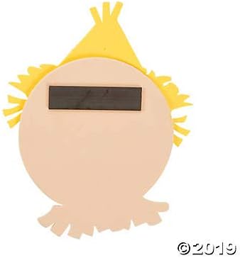 Fun Express Scarecrow Head Magnet Craft Kit - Makes 12 - Fall Crafts for Kids