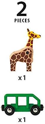 BRIO World - 33724 Giraffe and Wagon Set | Imaginative Play Toy Train Accessory for Kids | FSC-Certified Wood | Engineered for Toddlers 3 and Up, Green