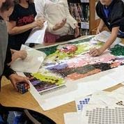 Huge Mosaic Puzzle Poster Kits | Group Project | No Mess Paint by Sticker | Stay at Home Activity | Classroom | One Sticker at a Time! | Large Frog | Learning Fun | 40” X 36” Giant Poster