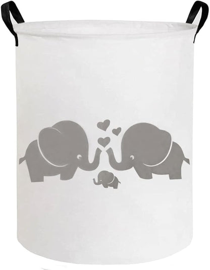 ESSME Baby Laundry Basket,Elephant Hamper，Baby Hamper For Nursery for Kids, Elephant Nursery Decor,Gift Baskets,Home Organizer (Love Elephant)
