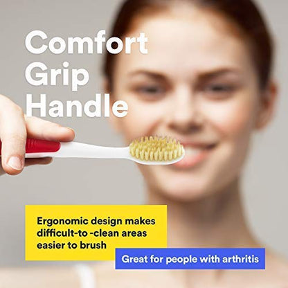 MOUTHWATCHERS Soft Manual Toothbrushes, Family Pack, 2 Adult, 2 Childrens Flossing Toothbrushes, Ultra Clean, Good for Sensitive Teeth and Gums, by Dr. Plotka's