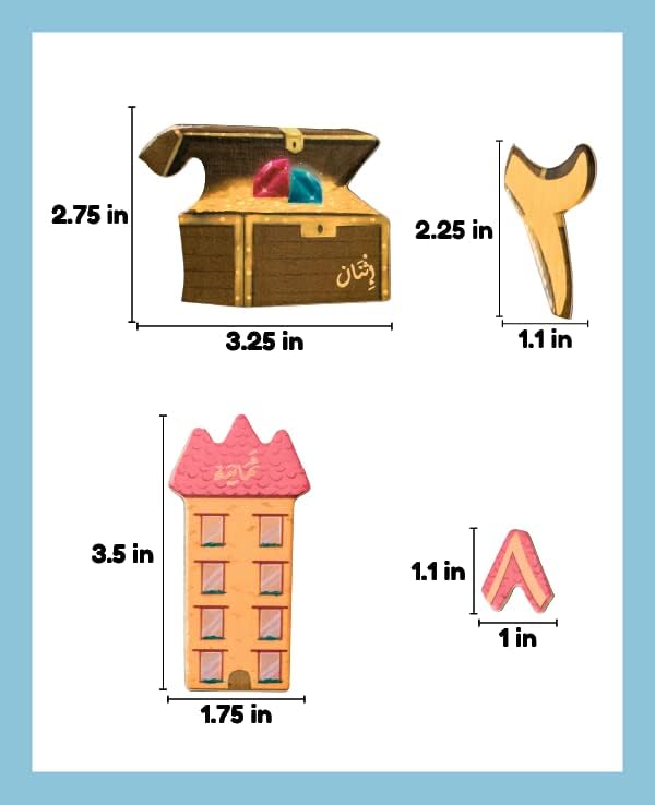 Arabic Wooden Matching Number Magnets Game, Educational Matching Game for Toddlers 3+ Years Old - Self-Correcting Number Puzzle for Kids- Magnetic Learning Toy with Wooden Pieces
