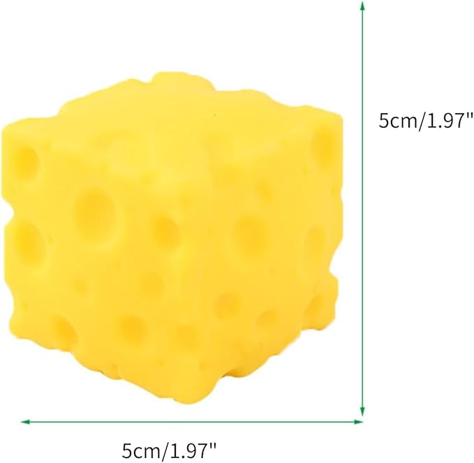 Yellow Cheese Squeeze Toy,Soft Novelty Toy, Rebounding Sensory,Help for Relax,Focus, Sensory Cheese for & Adults, Food Theme Cheese Cubes Squishy Toys,Stress Balls for Adults (﻿Yellow 1)