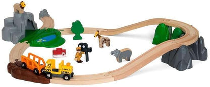 BRIO World 33960 - Safari Adventure Set - 26 Piece FSC-Certified Wooden Toy Train Set for Kids Ages 3 and Up | Imaginative Play | Educational | Compatible Railway Systems