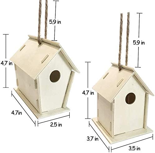 S & E TEACHER'S EDITION Craft DIY Bird House Kit 2 Pack DIY Unfinished Wood Bird House Build and Paint Your Backyard Birdhouse, Art Craft Wood Toys for Kids Girls Boys Includes Paints Brushes