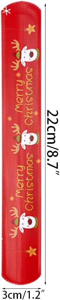 JoFAN 48 PCS Christmas Slap Bracelets Christmas Toys for Kids Boys Girls Toddlers Christmas Party Favors Stocking Stuffers Gifts