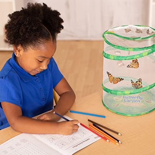 Insect Lore Butterfly Garden As Seen On TV | Butterfly Kit with Live Caterpillars | 10 Live Baby Caterpillars, Reusable Habitat, STEM Butterfly Journal & More