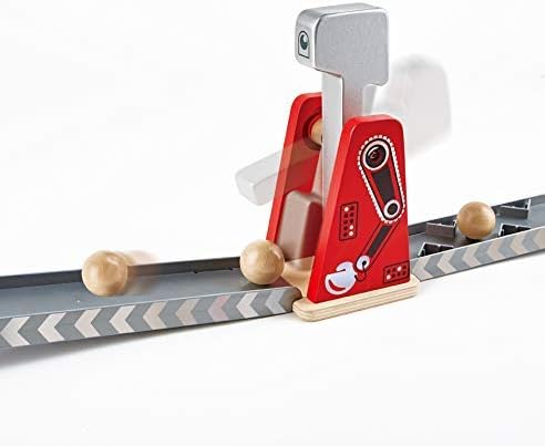 Hape Mighty Hammer Domino | Double -Sided Wooden Ball Domino Set for Kids Aged 4 and Up, Multicolor (E1056)