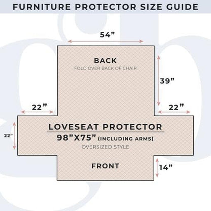 Great Bay Home Reversible Floral Patchwork Furniture Protector Scalloped Edge Stain Resistant Printed Furniture Protector Maribel Collection (Loveseat, Taupe/Blue)