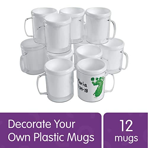 Colorations Design Your Own Mugs, Great Craft Project for Kids, Create a Keepsake, 12 Mugs, Ideal Mothers Day or Fathers Day Gift, Birthday or Holiday, CanBbe personalized & individually designed