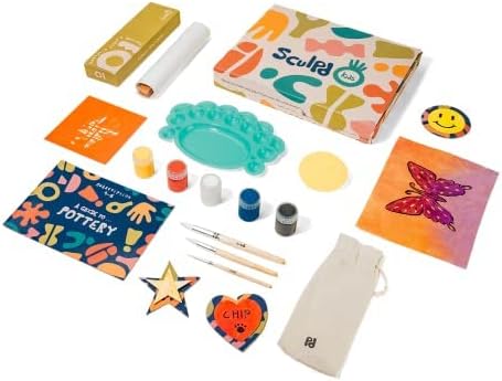 Sculpd Kids Painting Kit, Paint Craft Set for Kids Age 7+, Includes 5 Color Paint Set, Paintbrushes, Magnetic Picture Frame, 2 Canvases, Paint Palette, Additional Art Supplies and Free Guidebook