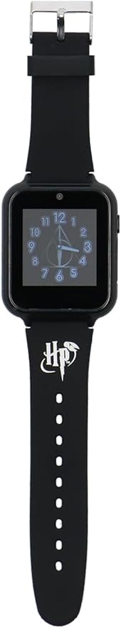 Accutime Kids Harry Potter Educational Learning Touchscreen Black Smart Watch Toy with Black Strap for Girls, Boys, Toddlers - Selfie Cam, Games, Alarm, Calculator, Pedometer (Model: HP4096AZ)