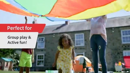 GSi Kids Play Parachute Rainbow Parachute Toy Tent Game for Kids Gymnastics Cooperative Play and Outdoor Playground Activities (6 Feet)