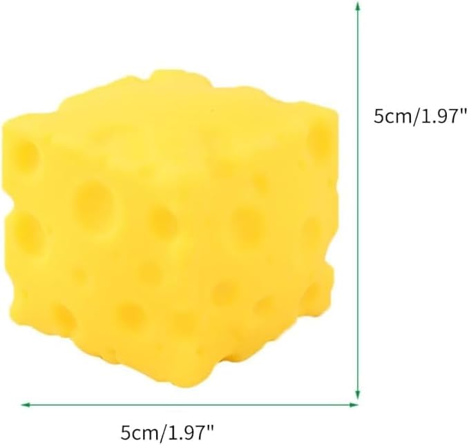 Yellow Cheese Squeeze Toy,Soft Novelty ,, Theme Cheese Cubes Squishy ,Suitable for All Ages 1.97 inches (Small)
