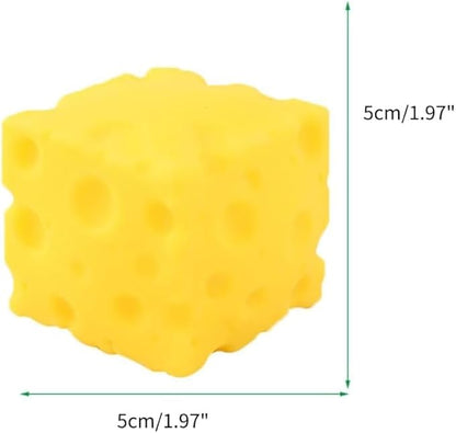Yellow Cheese Squeeze Toy,Soft Novelty ,, Theme Cheese Cubes Squishy ,Suitable for All Ages 1.97 inches (Small)