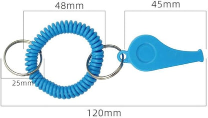 Whistle Bracelets with Keychain, Set of 24, Plastic Whistle Bracelets, Assorted Colors, for Sports Party Favors, School Sports Supplies, Great Party favor, Goody Bag Fillers