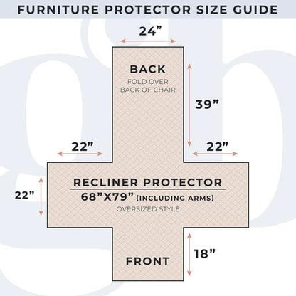 Reversible Floral Patchwork Furniture Protector Scalloped Edge Stain Resistant Printed Furniture Protector Maribel Collection (Recliner, Gray/Aqua)