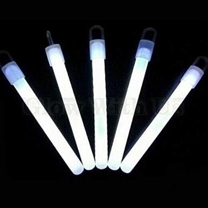 Glow Sticks Bulk Wholesale, 50 4” White Glow Stick Light Sticks. Bright Color, Kids Love Them! Glow 8-12 Hrs, 2-Year Shelf Life, Sturdy Packaging, GlowWithUs Brand