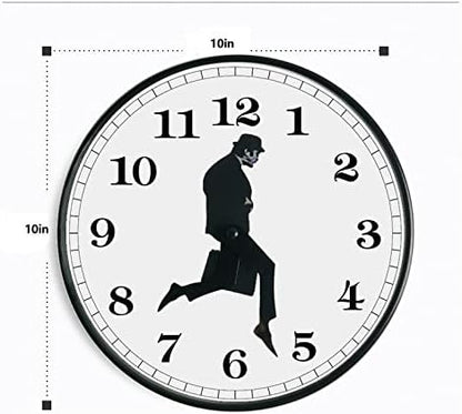 TANKRIN Ministry of Silly Walks Clock, Silly Walk Wall Clock, A Interesting Wall Clock for Living Room Decor, Bedroom, Kitchen, Novelty Home Decor Gifts (Black-2)