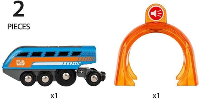 BRIO 33971 Smart Tech Sound Record & Play Engine - Interactive Wooden Toy Train for Kids | Perfect for Age 3 and Up | Enhances Motor Skills