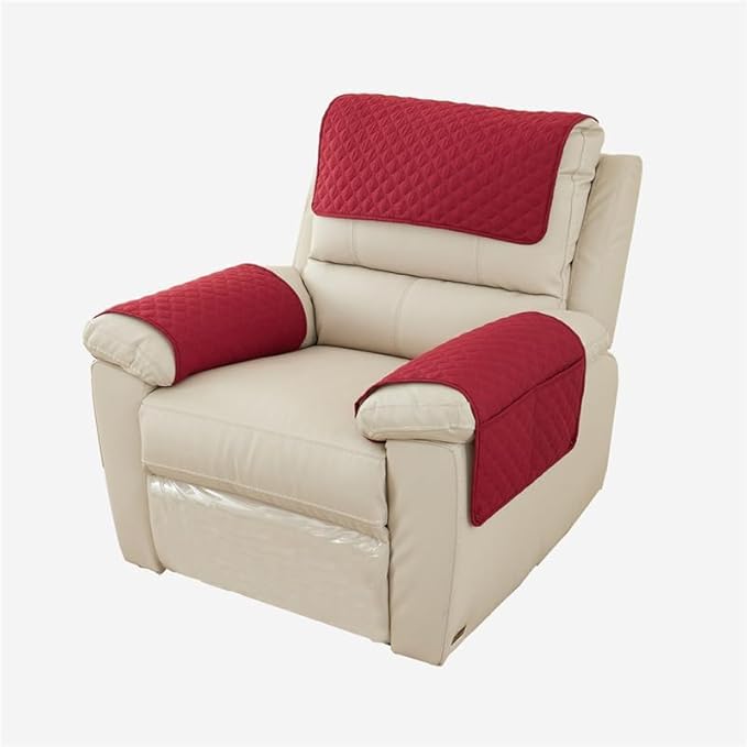 Recliner Chair Slipcover Mat Anti Slip Dogs Pet Kids Sofa Armrest Towel Cover Armchair Furniture Protector Couch Cushion 1 Seat (3pcs) (A2)