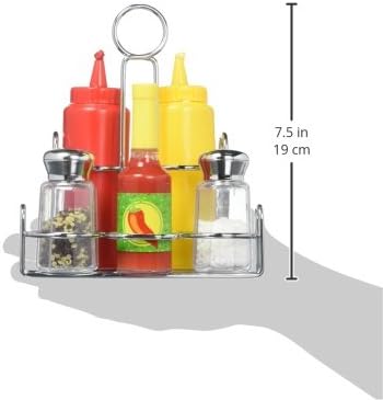 Melissa & Doug Condiments Set (6 pcs) - Play Food, Stainless Steel Caddy