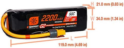 Spektrum 11.1V 2200mAh 3S 50C Smart LiPo G2: IC3, SPMX223S50