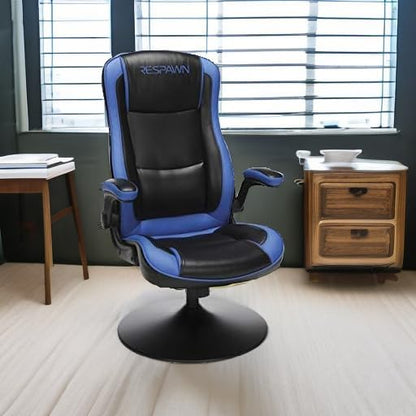 RESPAWN 800 Gaming Chair Floor, Swivel Rocker Gaming Chair, High Back Ergonomic Floor Gaming Chair for Kids and Adults, Gaming Recliner, Floor Rocker Chair with Armrests - Blue