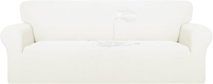 PureFit 100% Dual Waterproof Couch Cover Slipcovers for Couches and Sofas - Stretch Non Slip Fleece Sofa Covers Washable, Leakproof Furniture Protector for Kids, Pets, Dog (Sofa, Beige)