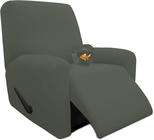 Easy-Going 100% Dual Waterproof Recliner Cover Stretch Soft Couch Cover for Dogs, Sofa Slipcover for Recliner Couch Leakproof Furniture Protector for Kids, Pets Grayish Green