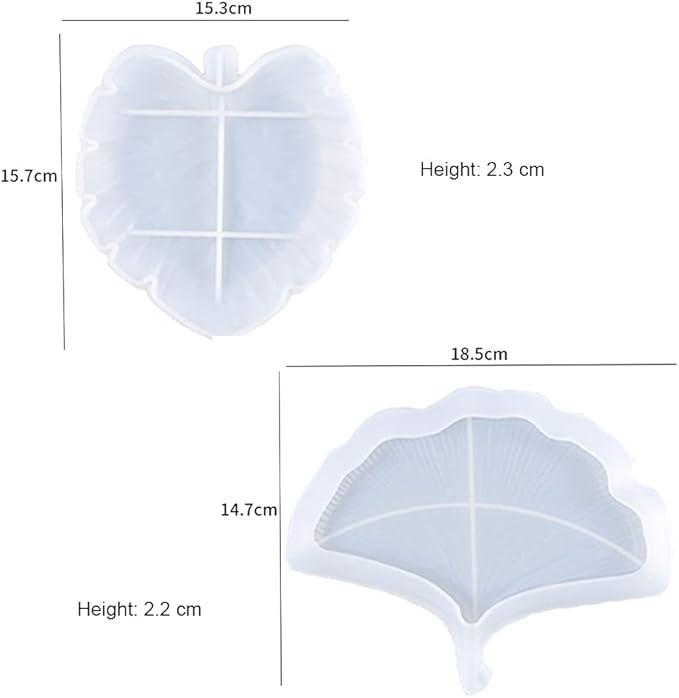 Leaf Tray Resin Silicone Mold 4PCS Set, Resin Fruit Bowl Moulds Epoxy Casting Molds for DIY Jewelry Container, Candy Holder, Soap Dish