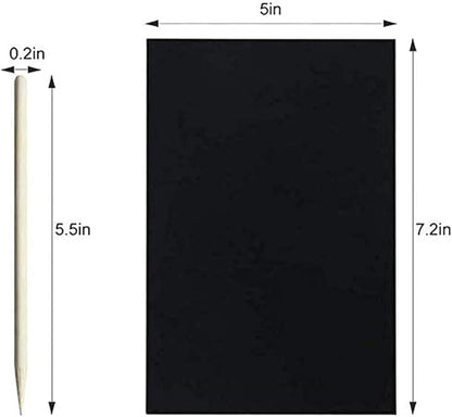 Art Set for Kids Rainbow Magic Scratch Off Paper Black Scratch Sheets Notes Cards Boards Doodle Pads Childrens Crafts Projects Kit for Girls Boys Adults Birthday Christmas Gift