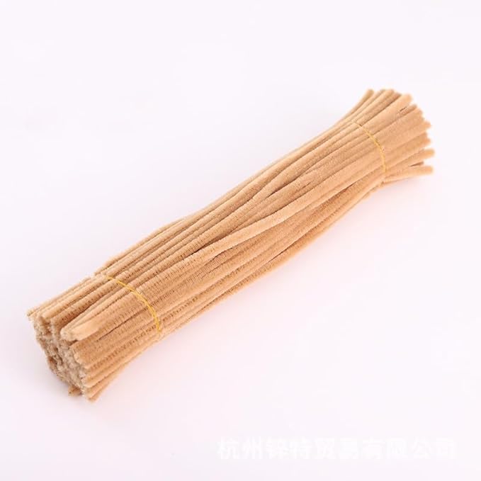 300 Pcs Thick Pipe Cleaners Craft Supplies 3 Assortment Vintage Brown Khaki Beige Color Chenille Stems for Art and Craft Projects Creative DIY Decorations (Retro color-300pcs)