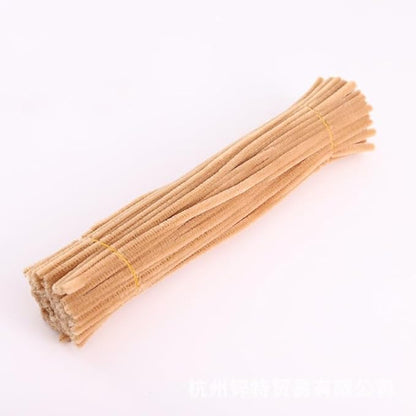 300 Pcs Thick Pipe Cleaners Craft Supplies 3 Assortment Vintage Brown Khaki Beige Color Chenille Stems for Art and Craft Projects Creative DIY Decorations (Retro color-300pcs)