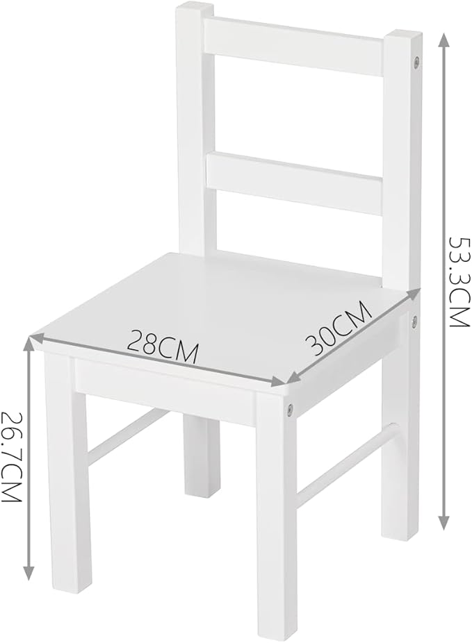 UTEX Child's Wooden Chair Pair for Play or Activity, Set of 2, White …