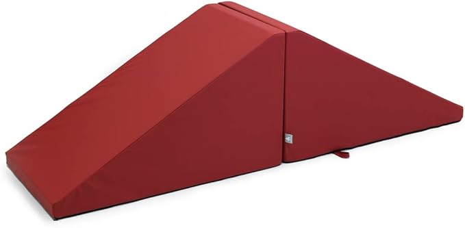 Foamnasium Mega Wedge Set, Indoor Foam Playset, 2 Piece Soft Toddler and Active Kids Play Foam Climber for Crawling, Climbing, Sliding and Jumping, Made in The US, Enhanced Crimson